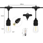 Ghirlanda luminoasa, decorativa, interconectabila, 5m, 10 Becuri LED, Lumina Alb Cald, D6126