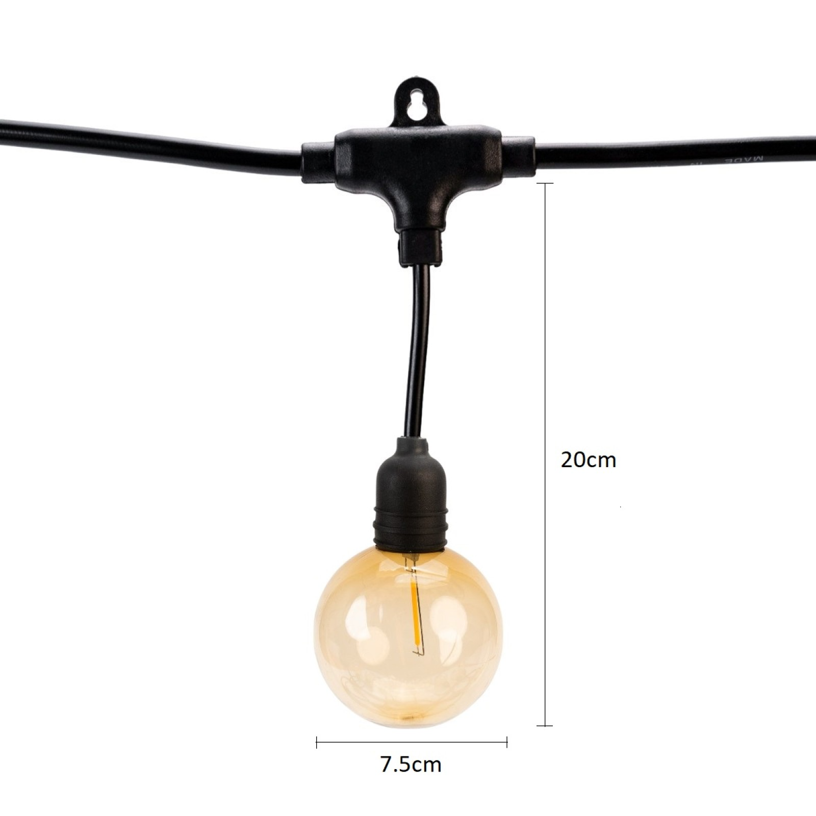 Ghirlanda luminoasa, decorativa, interconectabila, 5m, 10 Becuri LED, Lumina Alb Cald