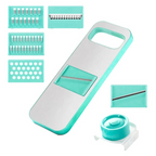 PACHET PROMOTIONAL: Razatoare multifunctionala, cu 5 lame, Albastru + Rasnita manuala, pentru nuci, alune si ciocolata, Maro