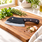 Satar profesional macelarie, Lama din inox 15.5cm si maner din lemn 11.5 cm