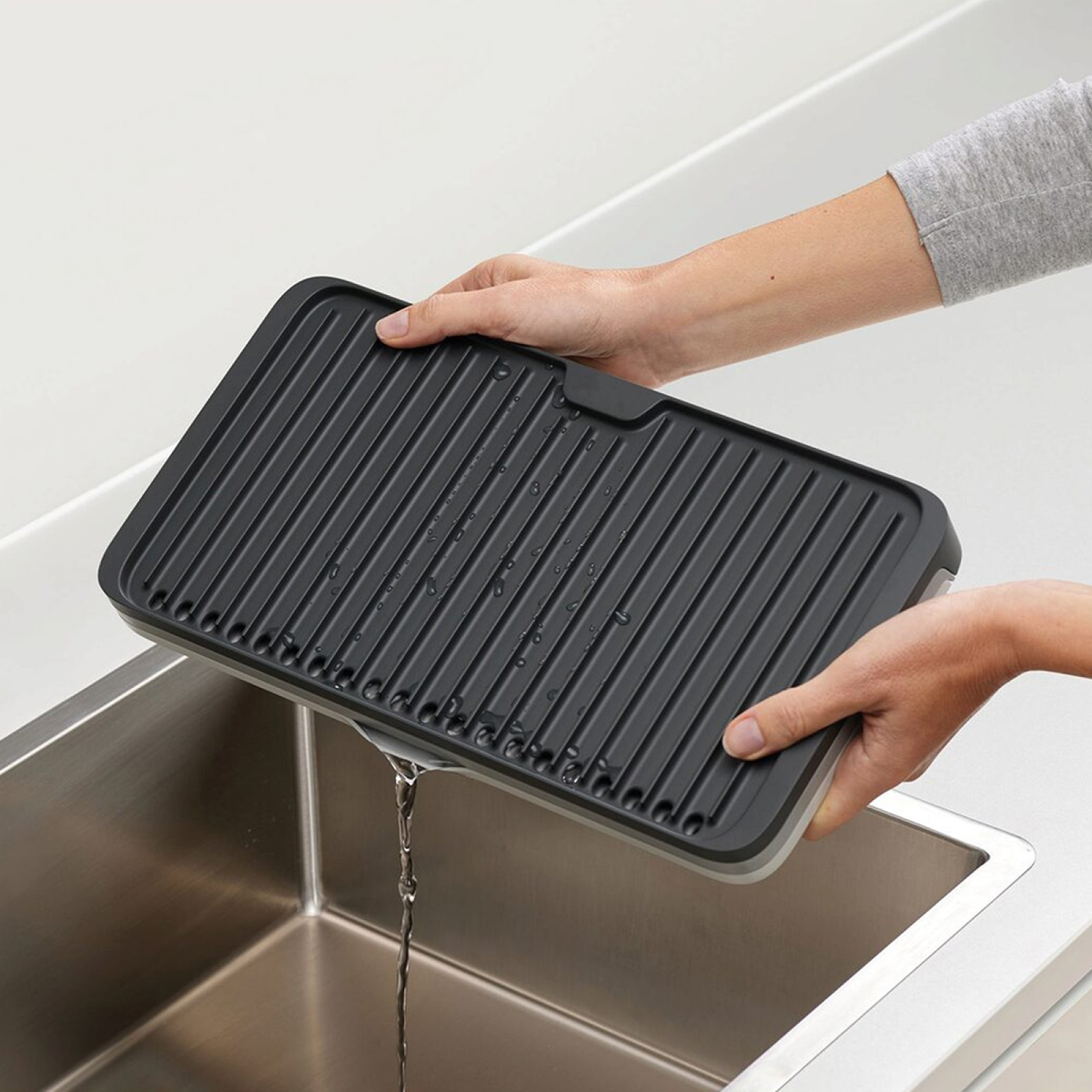 PACHET PROMOTIONAL: Scurgator vase, ustensile, Multicolor + Suport extensibil pentru spalat vase si alimente, Gri/Inox