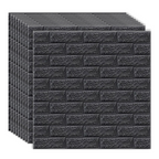Set 10 x Tapet 3D autoadeziv, model Caramida, 70 x 77 cm, 4mm grosime, Negru