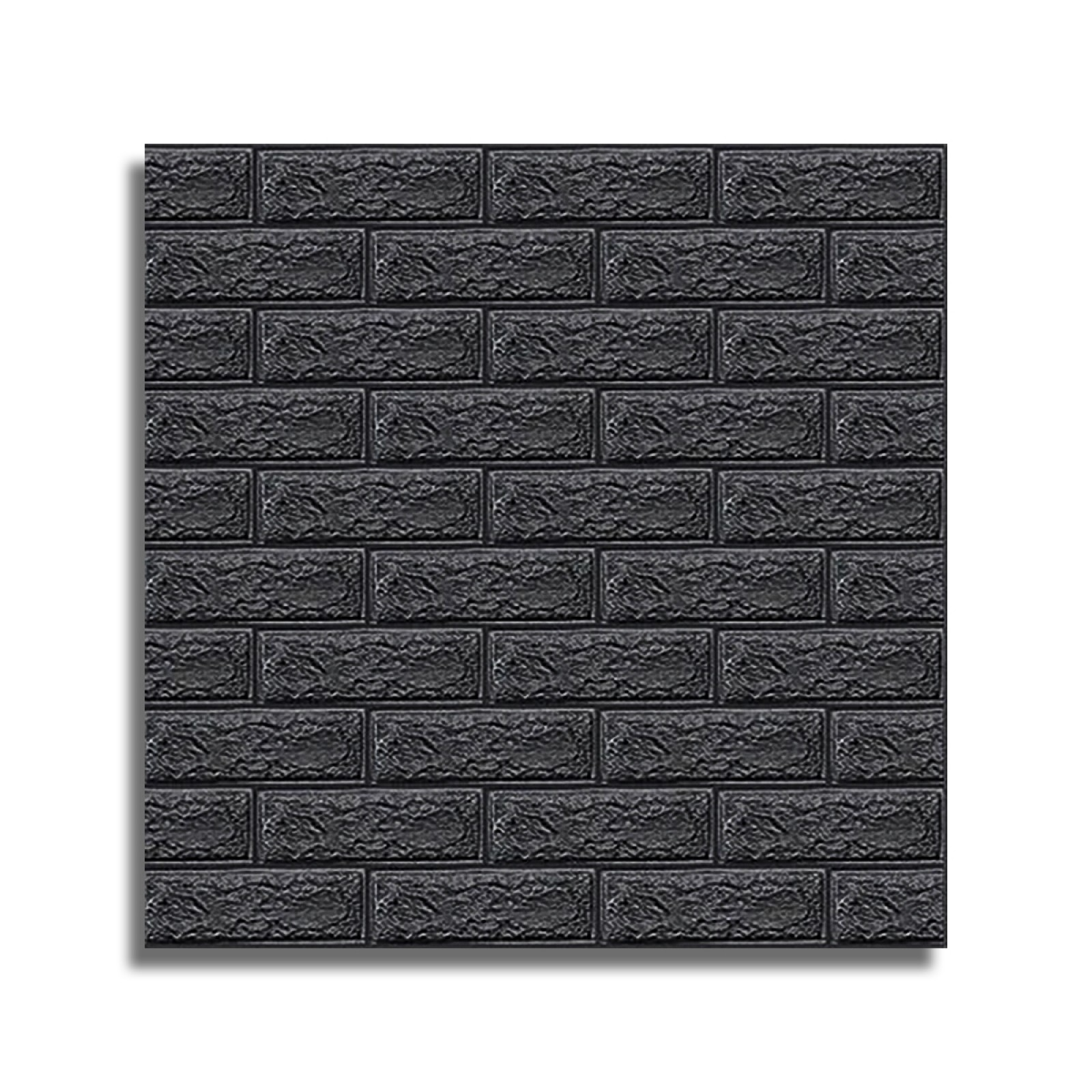 Set 10 x Tapet 3D autoadeziv, model Caramida, 70 x 77 cm, 4mm grosime, Negru