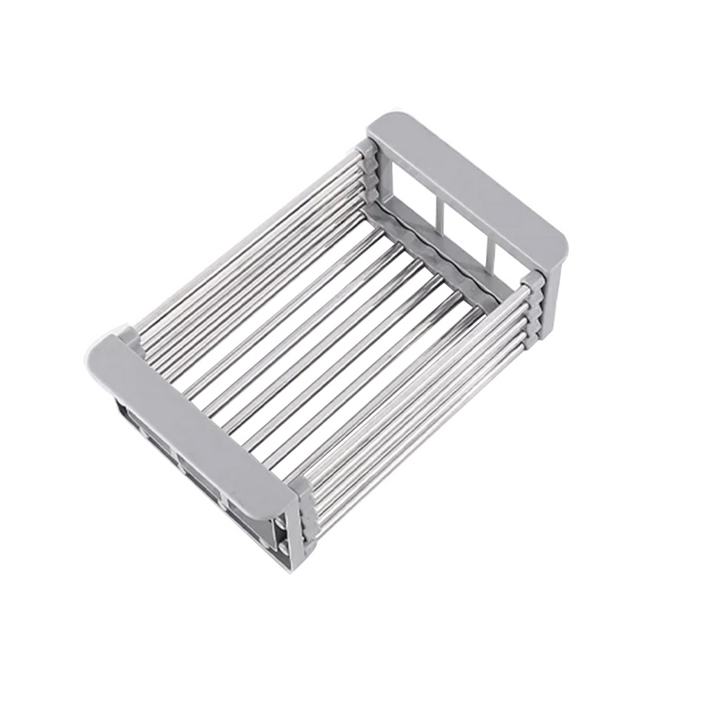 PACHET PROMOTIONAL: Suport extensibil pentru spalat vase si alimente, Gri/Inox + Cap robinet aerator universal, 3 moduri de pulverizare, Argintiu, D4415+D4413