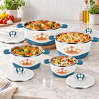 Set 4 Caserole Termice Premium, Interior din Inox și Izolație din Spumă, 1L + 2L + 4L + 6L, Cald până la 4 Ore / Rece până la 6 Ore