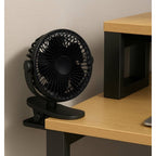 Mini Ventilator Portabil USB cu Clema (Clips), 3 Viteze, Rotire 360°, alimentare USB